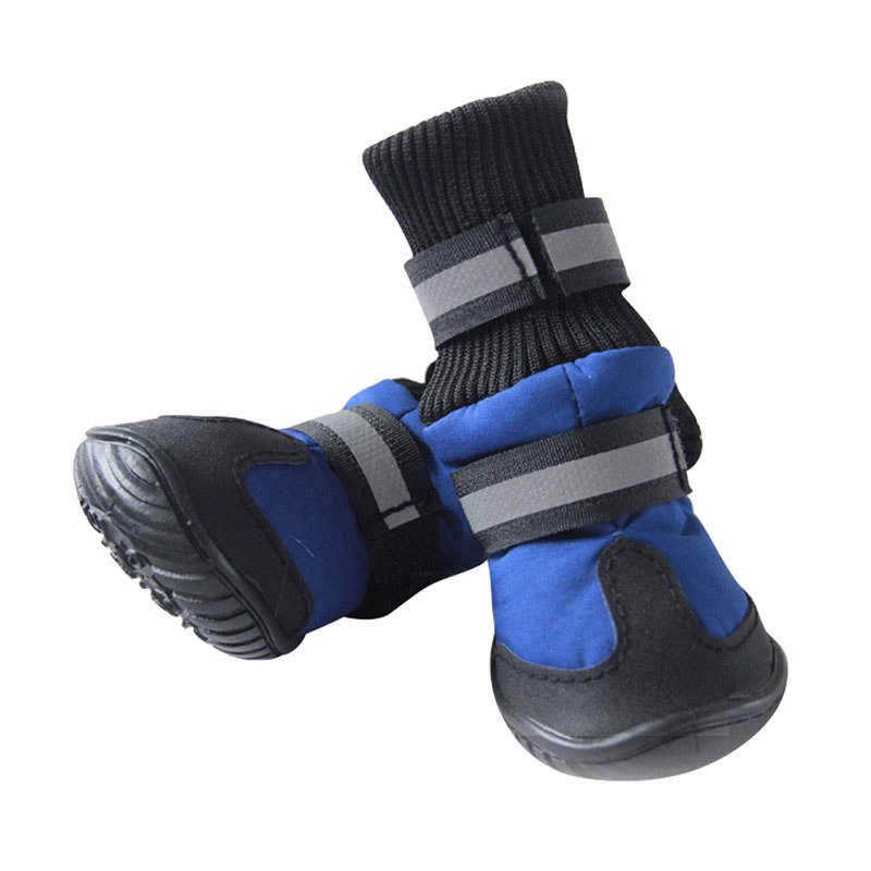 Non-Slip Fleece Dog Boots With Bling Sequins – Winter Warm Snow Rain Booties XL