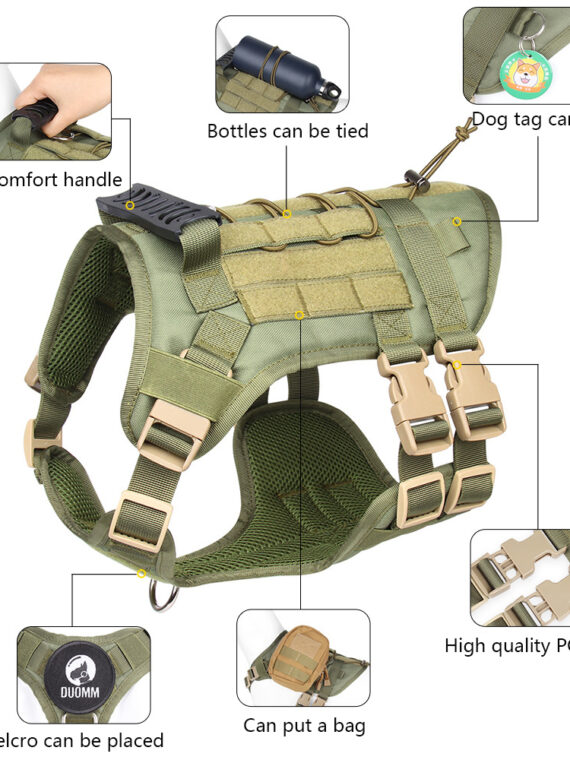 Tactical Dog Harness Military Big Dog Vest German Shepherd Durable Dog Harnesses