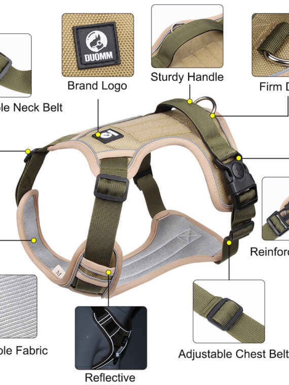 Nylon Dog Harness For Big Dogs Adjustable Safety