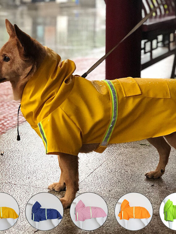 Dog Raincoat Waterproof – Reflective with Pocket