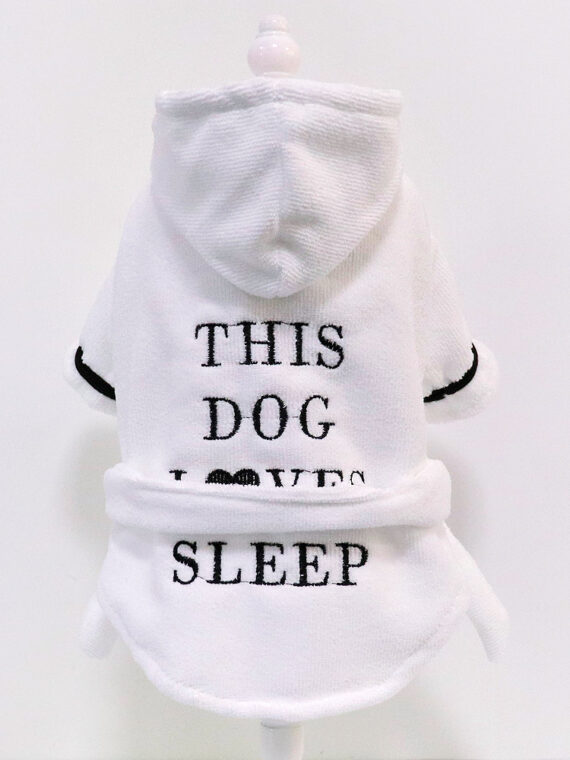 DogMEGA Soft and Fashionable White Dog Bathrobe or Pajamas