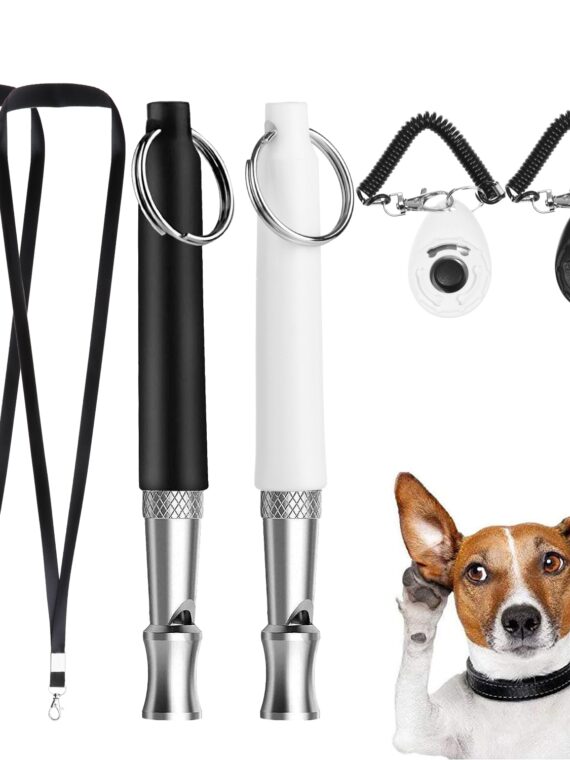 Set Of The Ultrasonic Whistle Integrated Clicker For Dog Training