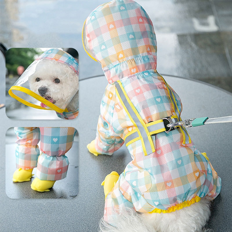 Reflective Raincoat With Cute Patterns For Dogs