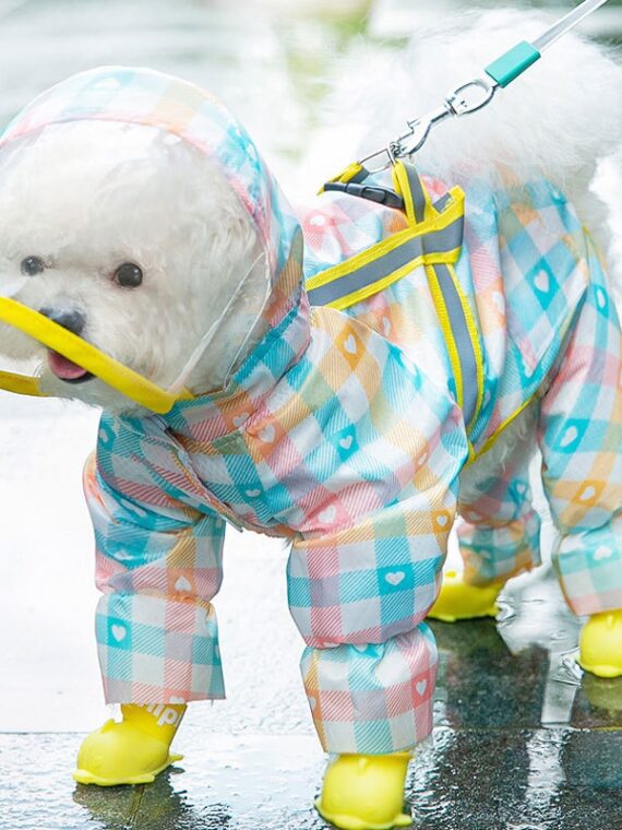 Reflective Raincoat With Cute Patterns For Dogs