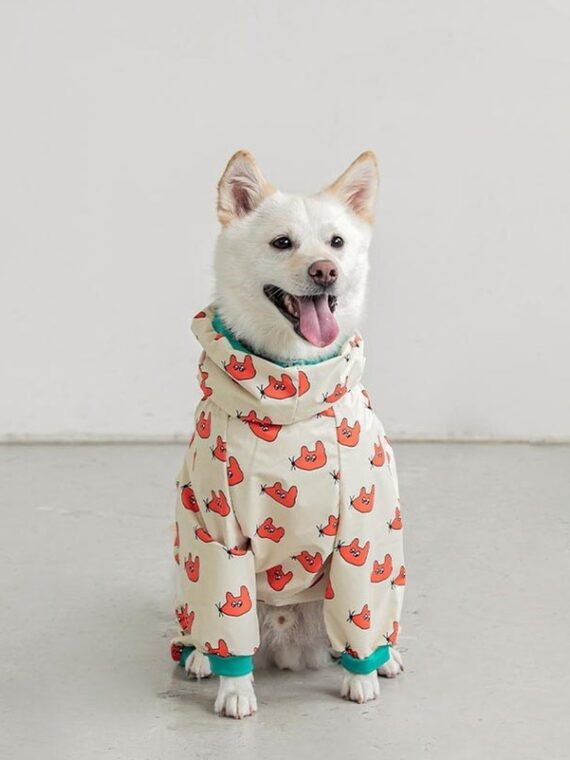 Cartoon Style Raincoat For Dogs With Convenient Zipper