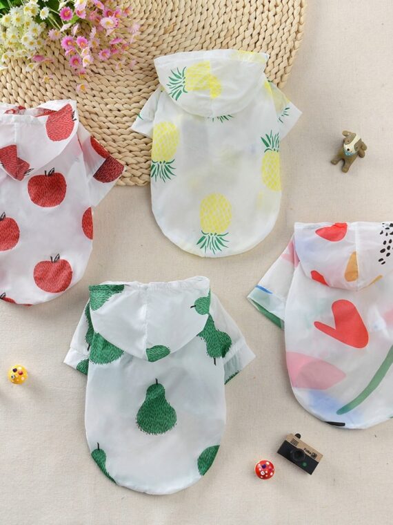 Fruit Pattern Raincoat For Dog - Suitable For Many Seasons