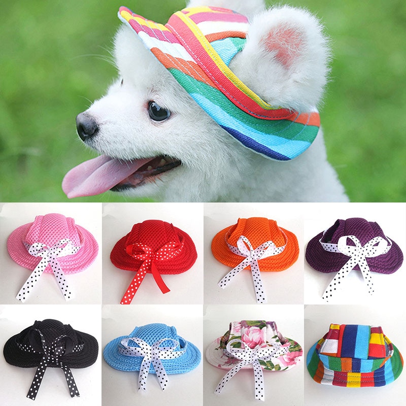 Cute Summer Hat With Bow Tie For Dogs