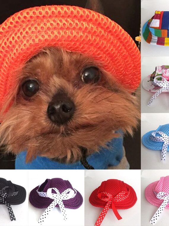 Cute Summer Hat With Bow Tie For Dogs