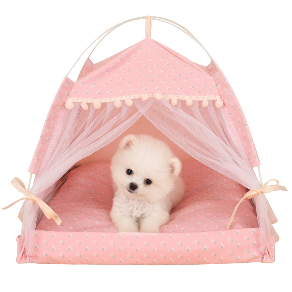 Princess Bed With Curtains For Dogs