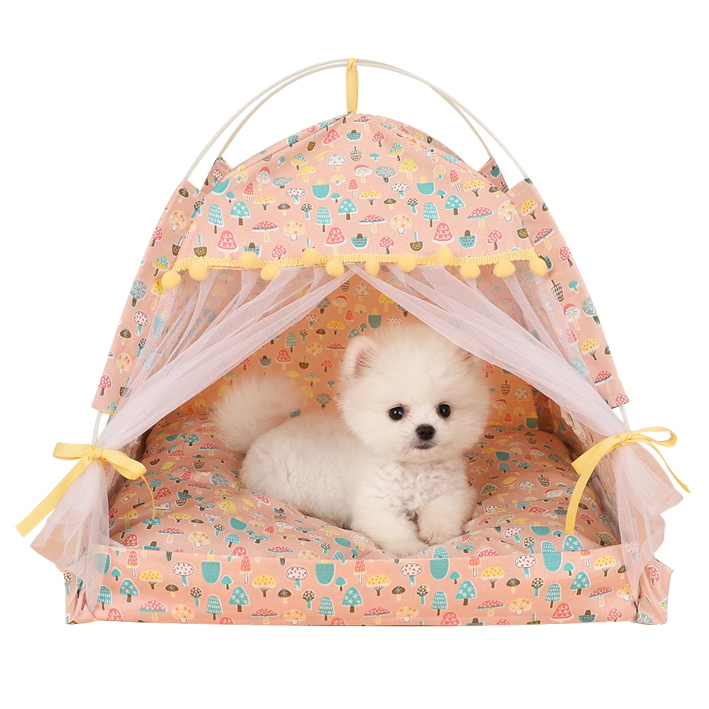 Princess Bed With Curtains For Dogs