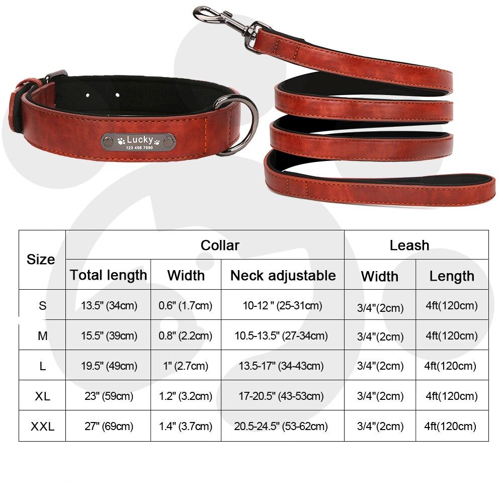 Leather Collar - With A Name Tag For The Dog Leather Collar - With A Name Tag For The Dog
