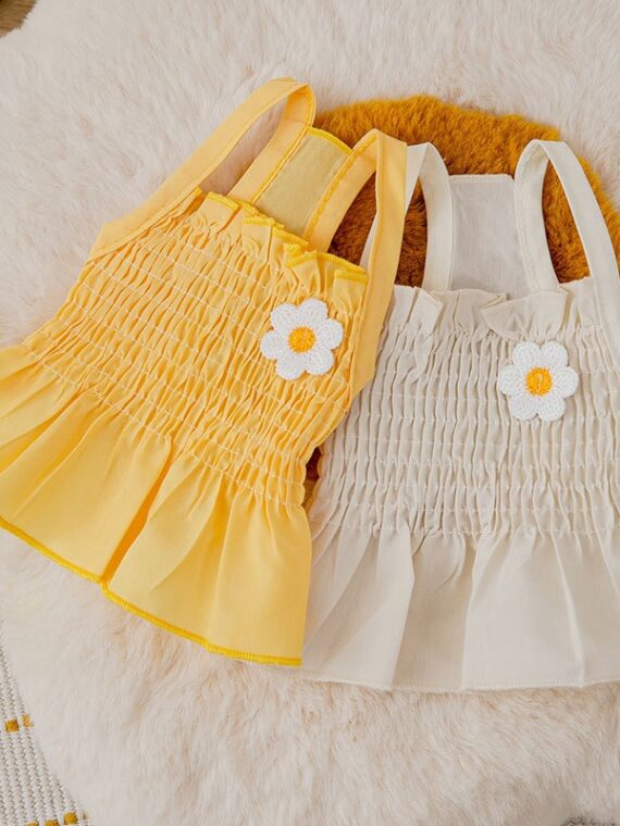 Cool Summer Dress - With Knitted Daisy