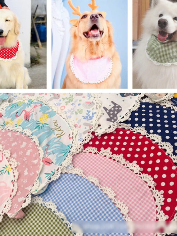 Lace Bib For Large Dog - Soft Cotton