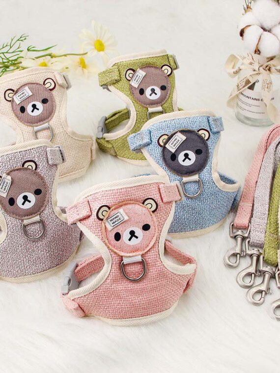 Sweet Cartoon Bear Harness - Pastel Colors For Dogs