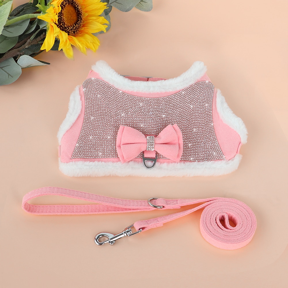 Dog Harness And Leash Set - With A Cute Bow
