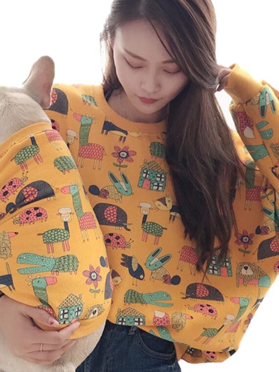 Patterned Cartoon Sweater - Clothes For Owners And Dogs