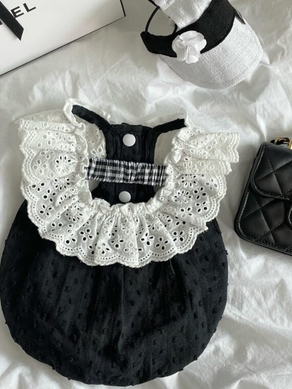 Cute Dress For Dogs With Black And White Color
