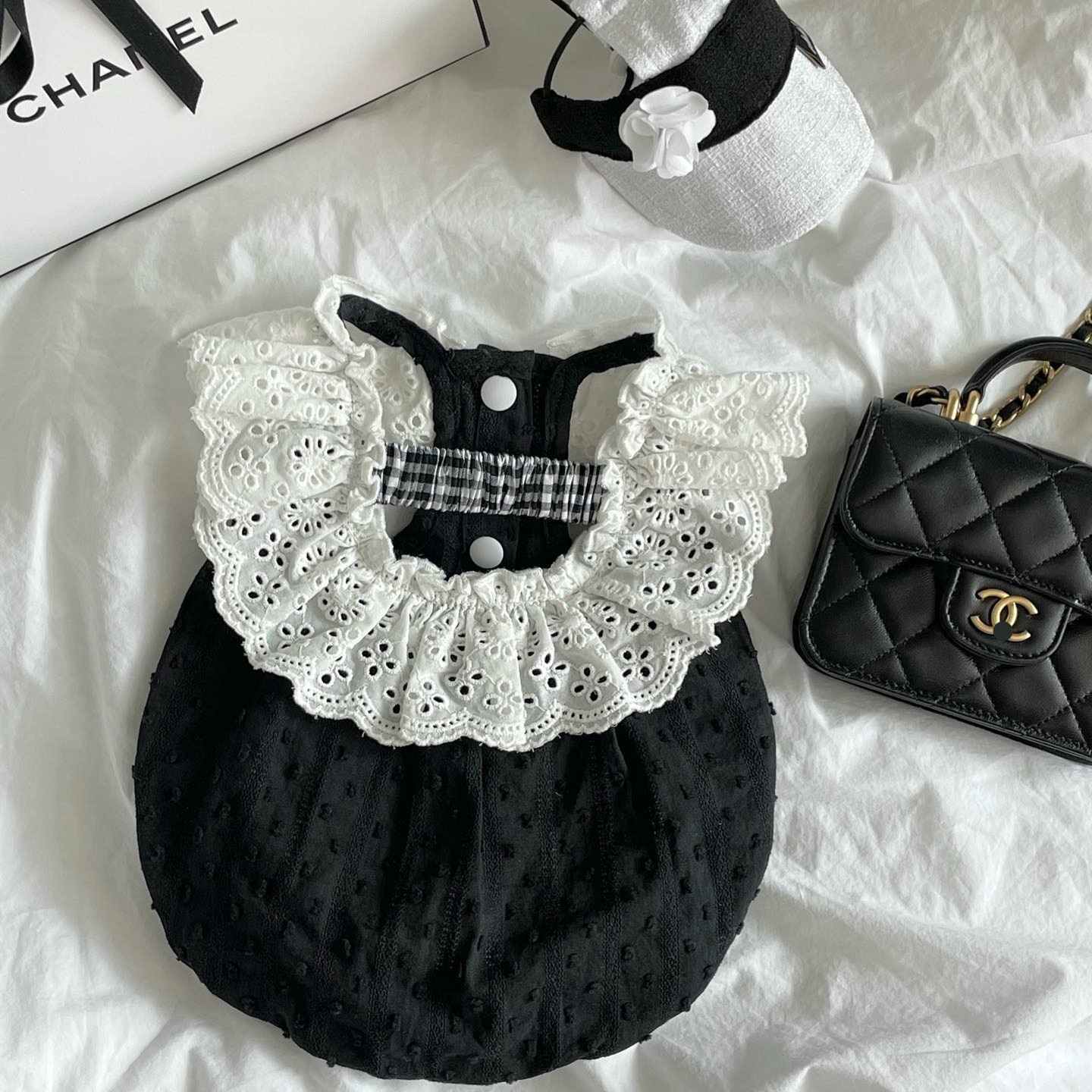 Cute Dress For Dogs With Black And White Color