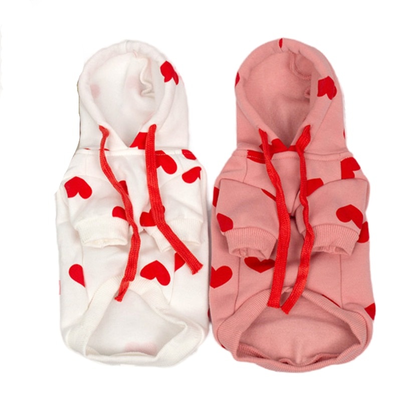 Heart Pattern Hoodie – Soft And Cute For Dog