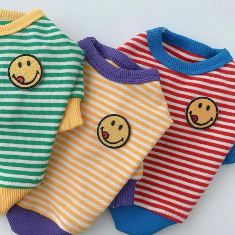 Dog Plaid T-shirt - Cute Smiley Face