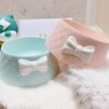 Dog Food Bowl With Cute Bow