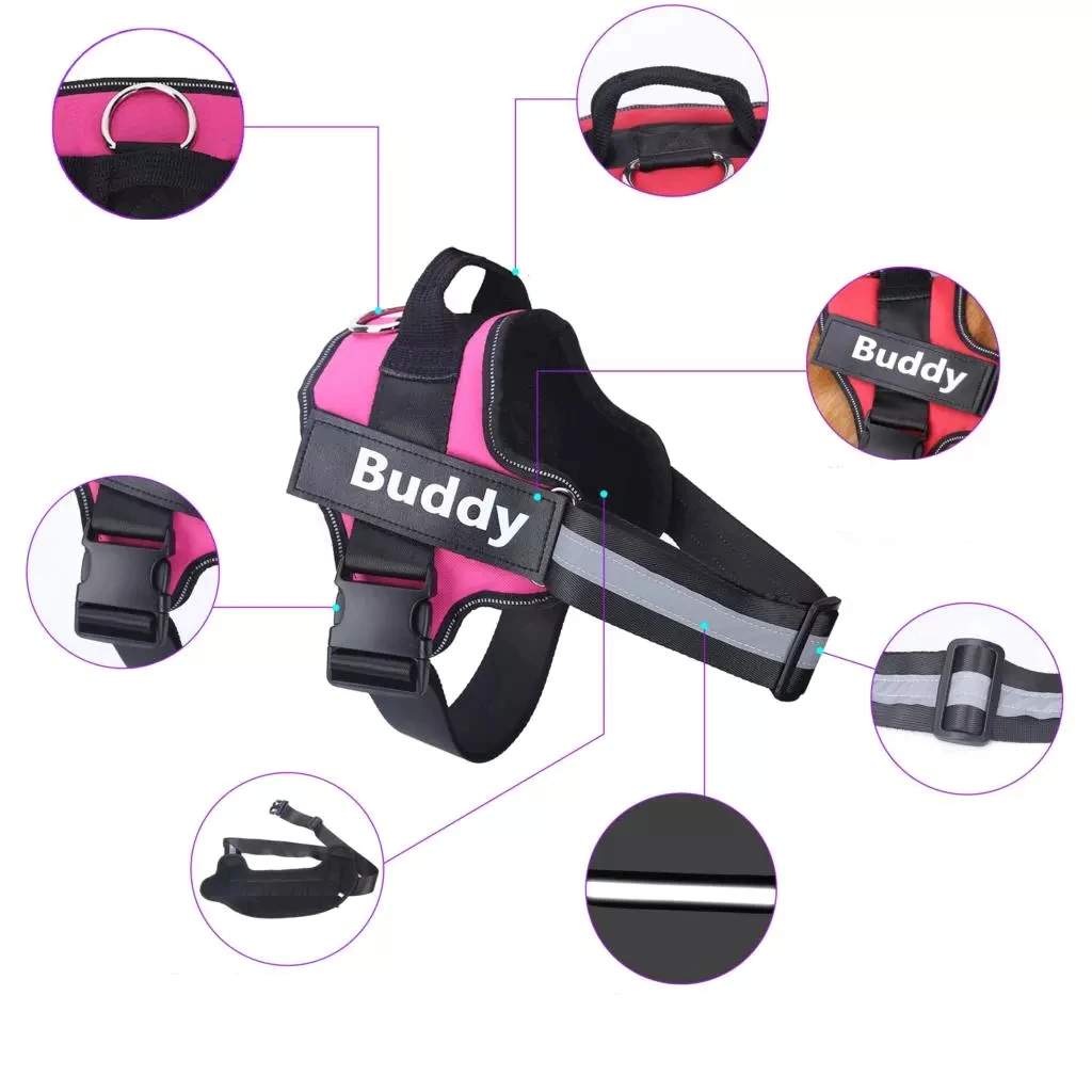 Dog Reflective Harness With ID Custom