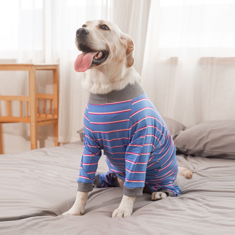 Striped Jumpsuit For Large Dog