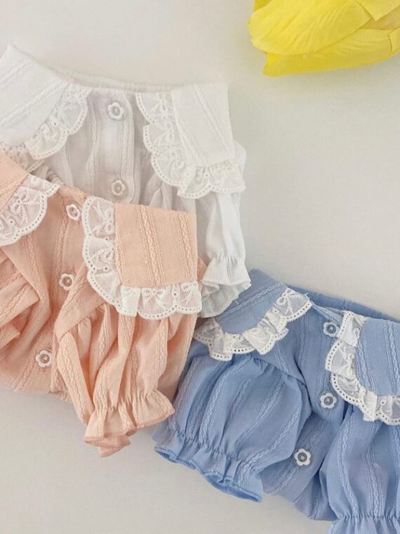 Lace-trimmed Shirt For Dog - Sweet Pastel Colors