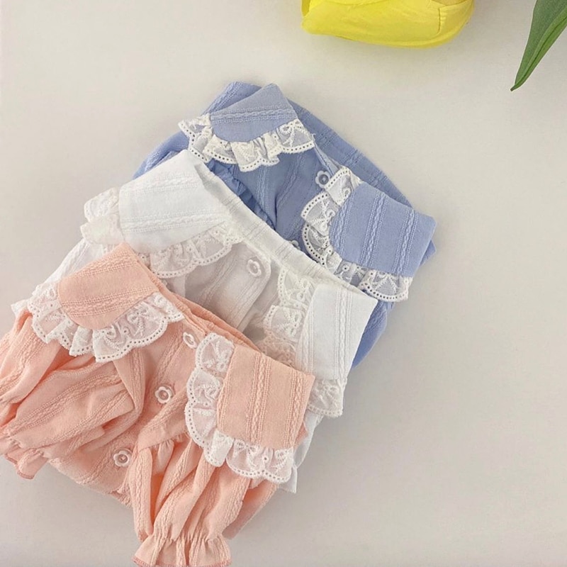 Lace-trimmed Shirt For Dog - Sweet Pastel Colors