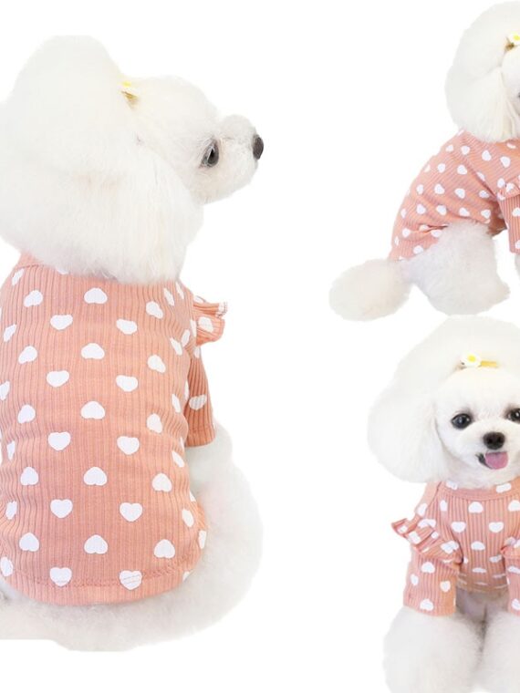 Soft Shirts With Heart Patterns For Dogs