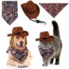 Cowboy Style - Hat And Triangle Scarf For Dog